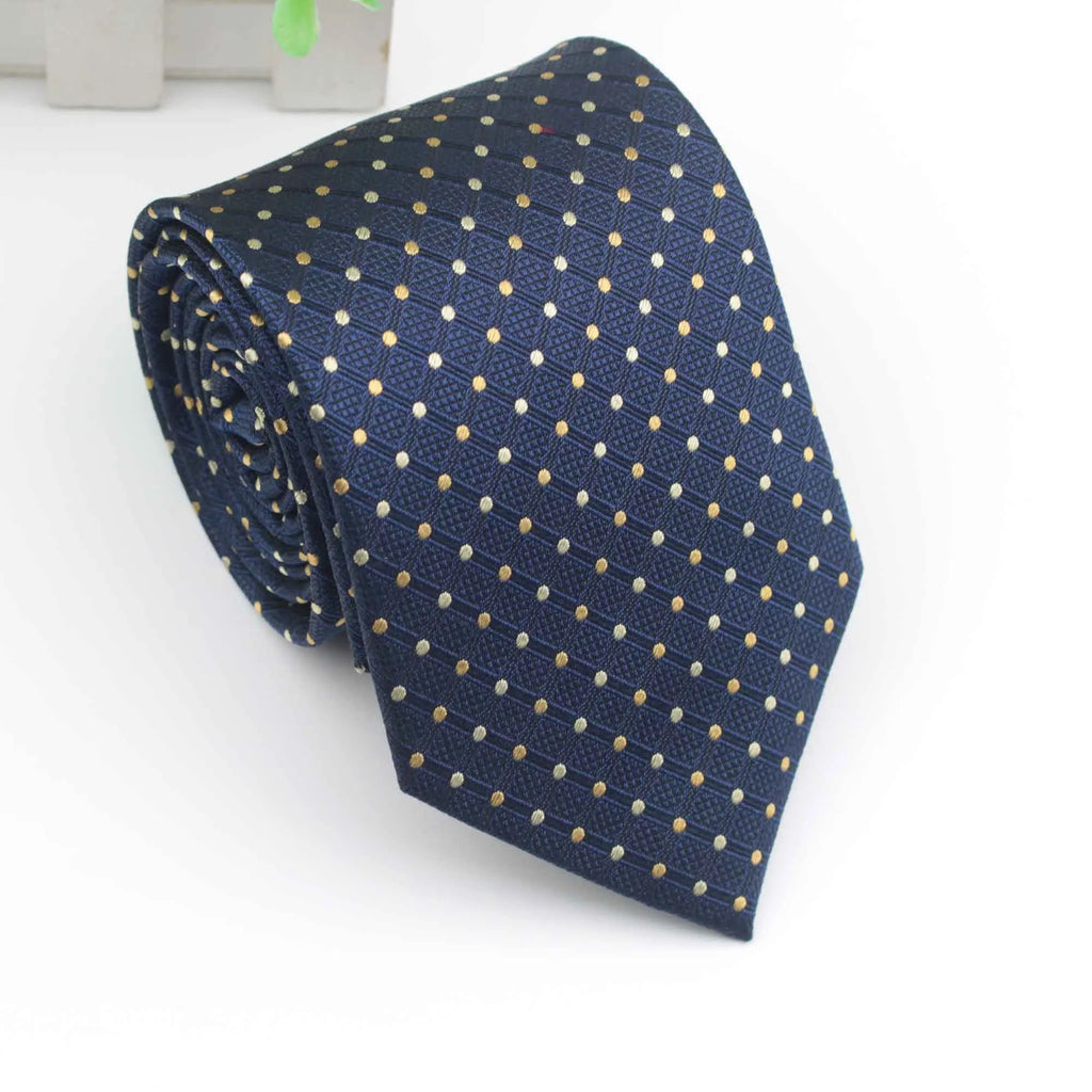 Striped Standard 100% Natural Silk Neck Tie for Mens Formal Shirt Geometric Floral Dots Ties 8CM Width Wedding Party Men Gift