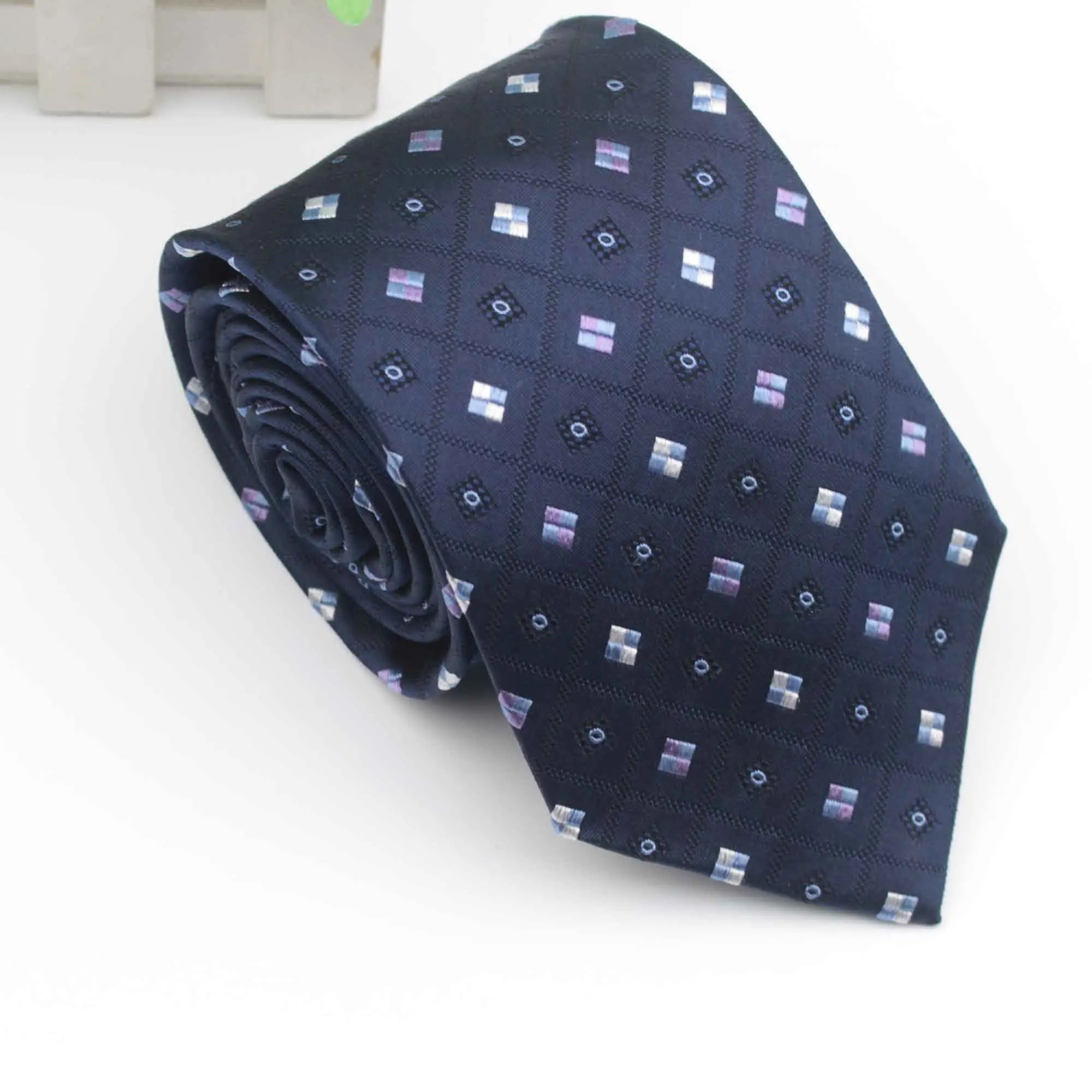 Striped Standard 100% Natural Silk Neck Tie for Mens Formal Shirt Geometric Floral Dots Ties 8CM Width Wedding Party Men Gift