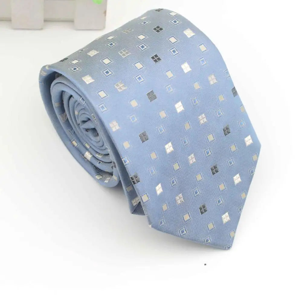 Striped Standard 100% Natural Silk Neck Tie for Mens Formal Shirt Geometric Floral Dots Ties 8CM Width Wedding Party Men Gift
