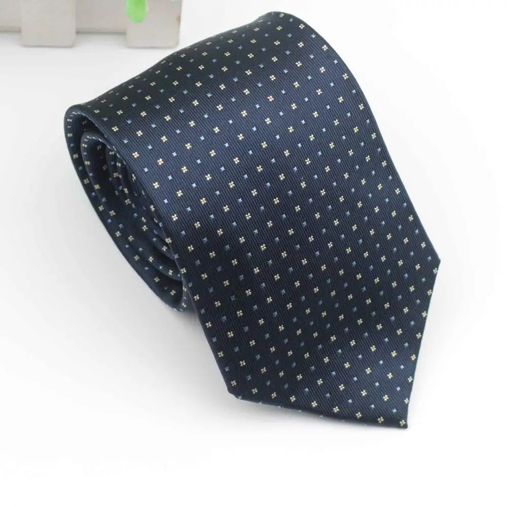 Striped Standard 100% Natural Silk Neck Tie for Mens Formal Shirt Geometric Floral Dots Ties 8CM Width Wedding Party Men Gift