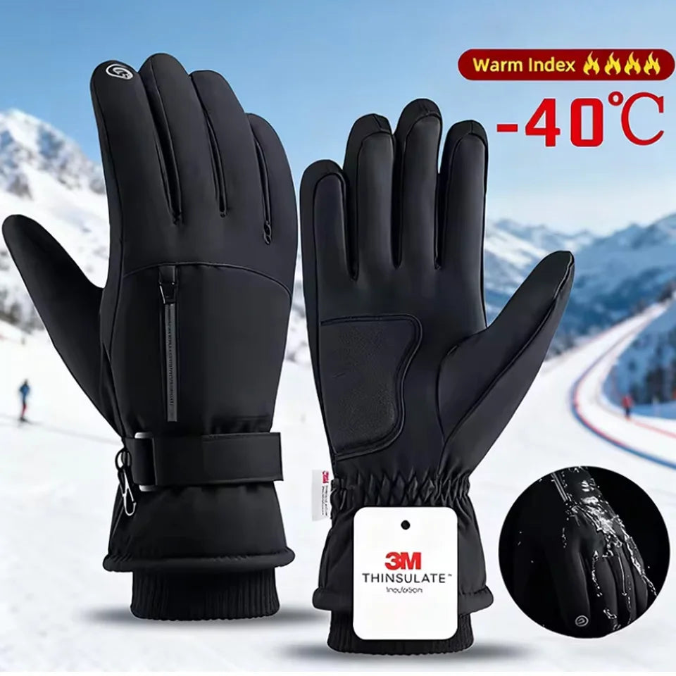 GTUBIKE Winter Warm Gloves for Outdoor Cycling Skiing Thickened Cold Resistant Glove Waterproof Touch Screen Camping Equipment