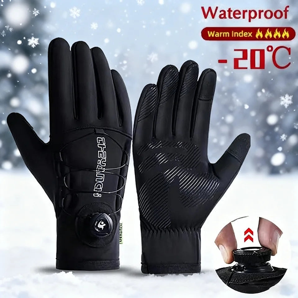 Motorcycle Riding Gloves Men Windproof Touch Screen Anti Slip Full Finger Gloves Bicycle Riding Running Skiing Sports Equipment