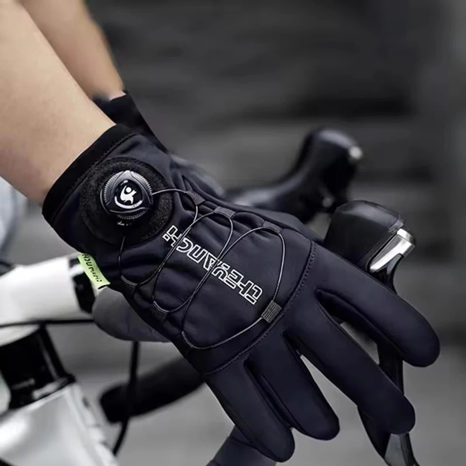 Motorcycle Riding Gloves Men Windproof Touch Screen Anti Slip Full Finger Gloves Bicycle Riding Running Skiing Sports Equipment