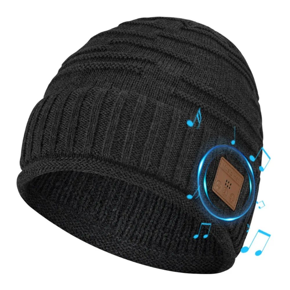 New Bluetooth Hat Knitted Hat Warm Fashion New Music Hat Plus Velvet Bluetooth Hat in autumn and winter