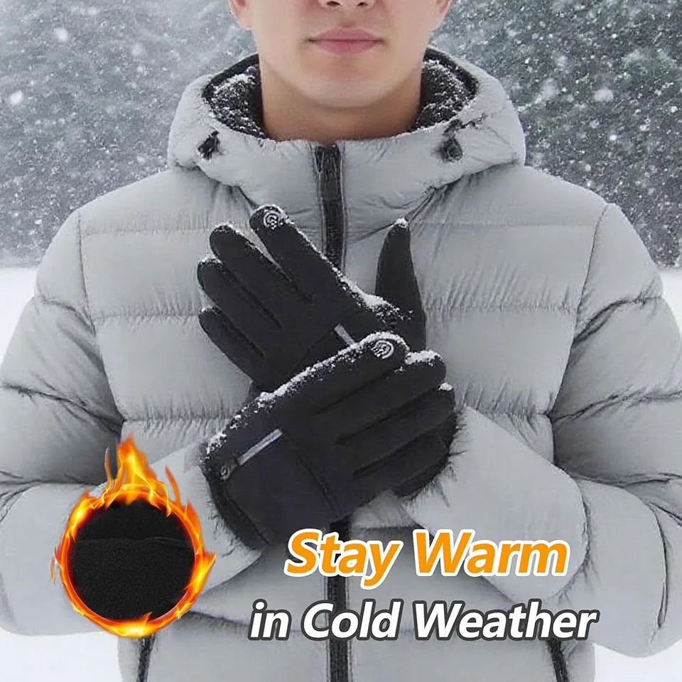 GTUBIKE Winter Warm Gloves for Outdoor Cycling Skiing Thickened Cold Resistant Glove Waterproof Touch Screen Camping Equipment