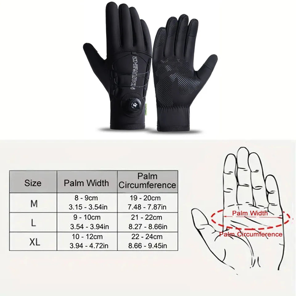Motorcycle Riding Gloves Men Windproof Touch Screen Anti Slip Full Finger Gloves Bicycle Riding Running Skiing Sports Equipment