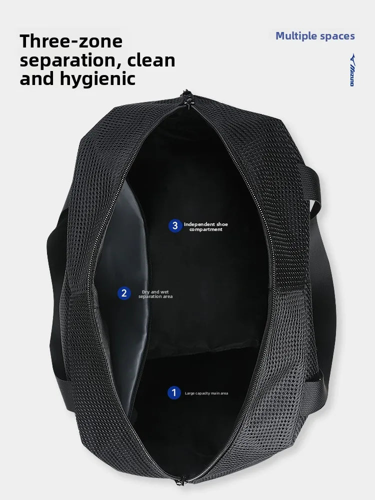 Mizuno Swimming Bag with Dry and Wet Separation, Large-capacity Swimming Storage Bag and Fitness Bag