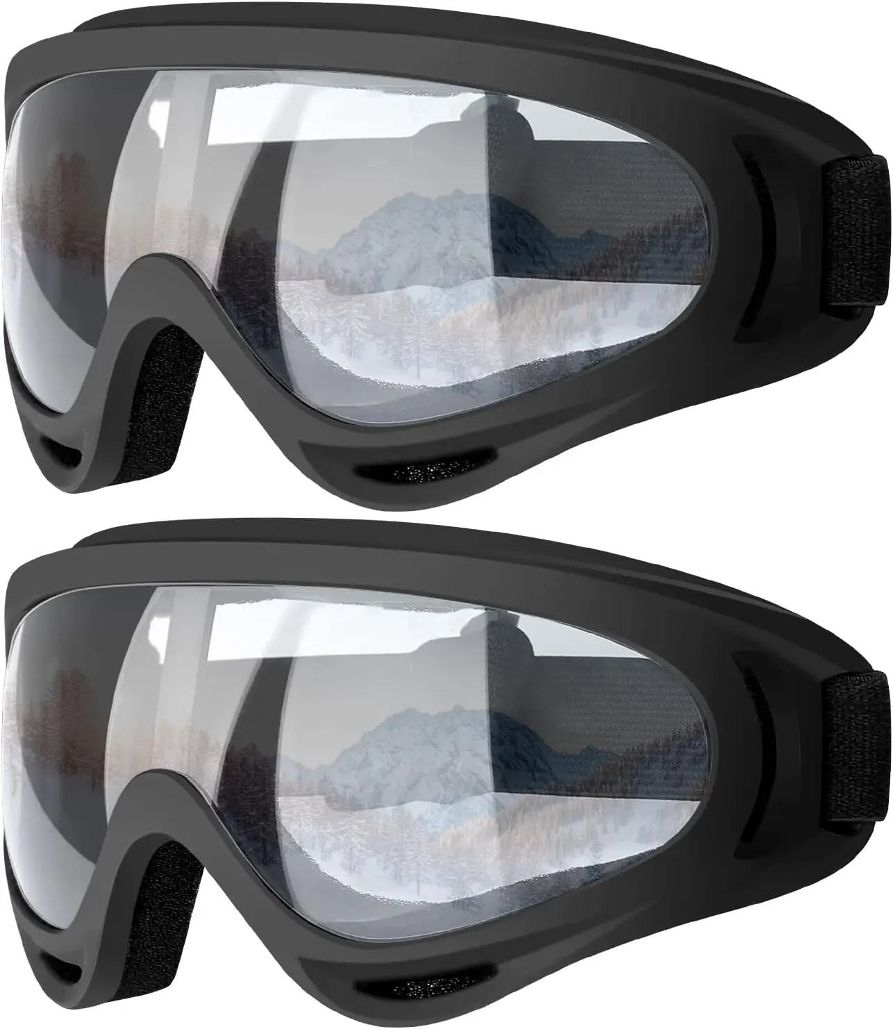 Ski Goggles, 2 Pack Snow Goggles Snowboard Goggles for Men Women - UV Protection Foam Anti-Scratch Dustproof