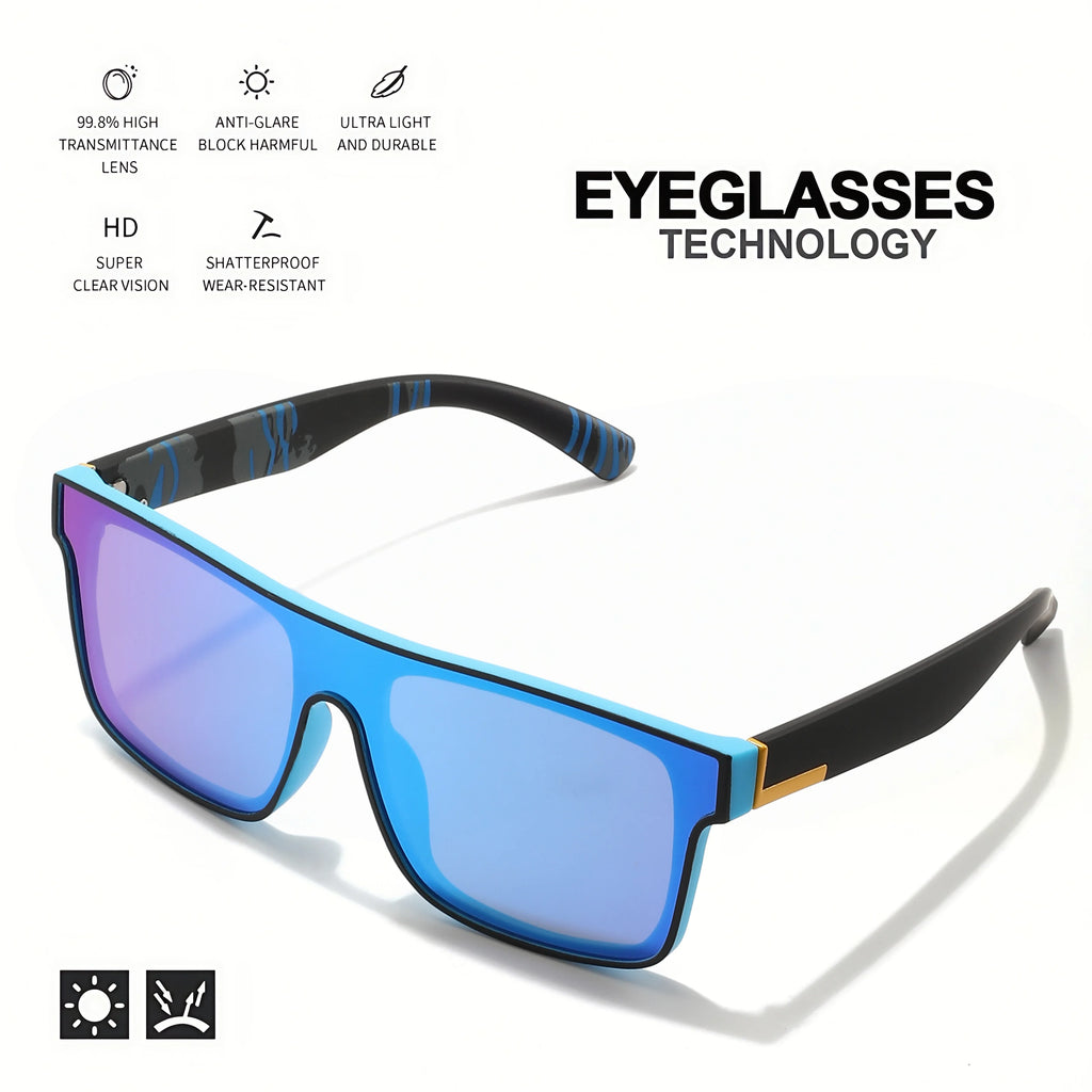4PCS Classic Colorful Square Sports Sunglasses with One-Piece Lens - UV400 Unisex for Cycling, Travel & Outdoor Activities