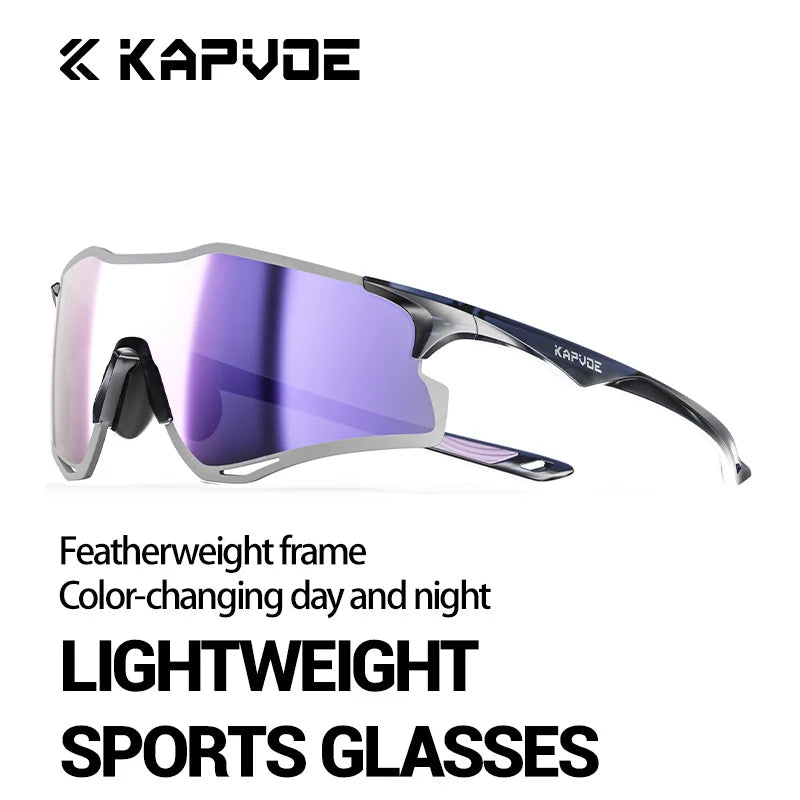 Kapvoe New Men Running Sunglasses Bicycle Glasses MTB Bike UV400 Driving Eyewear Outdoor Road Marathon Running Women Goggles
