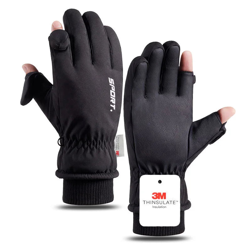 GTUBIKE Winter Warm Gloves for Outdoor Cycling Skiing Thickened Cold Resistant Glove Waterproof Touch Screen Camping Equipment