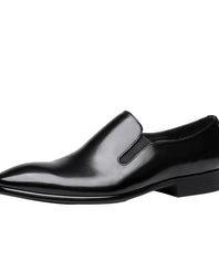 Business Formal Wear Leather Shoes Men's Pointed Toe Pedal Set