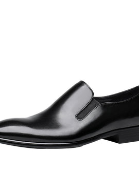Business Formal Wear Leather Shoes Men's Pointed Toe Pedal Set
